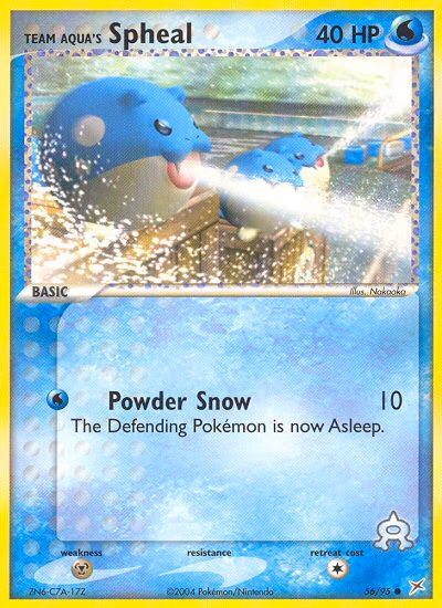 Team Aqua's Spheal Pokemon card (56/95, Team Magma vs Team Aqua)