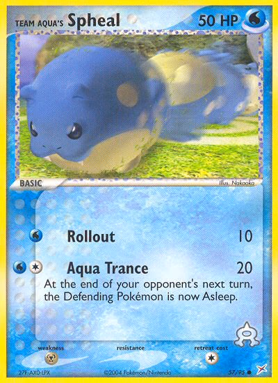 Team Aqua's Spheal Pokemon card (57/95, Team Magma vs Team Aqua)
