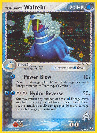 Team Aqua's Walrein Pokemon card (6/95, Team Magma vs Team Aqua)
