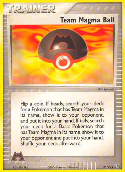 Team Magma Ball Pokemon card (80/95, Team Magma vs Team Aqua)