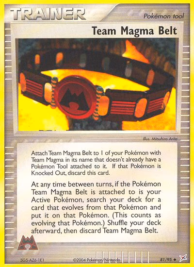 Team Magma Belt Pokemon card (81/95, Team Magma vs Team Aqua)
