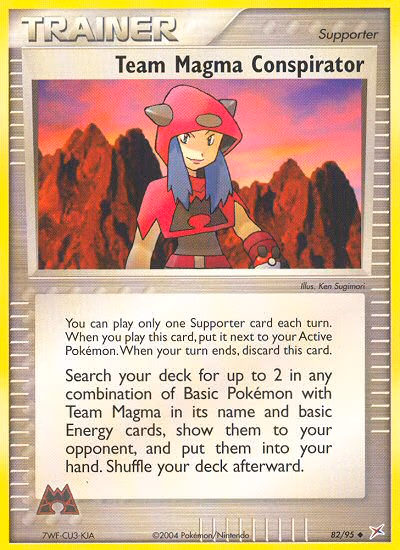 Team Magma Conspirator Pokemon card (82/95, Team Magma vs Team Aqua)