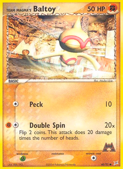 Team Magma's Baltoy Pokemon card (60/95, Team Magma vs Team Aqua)