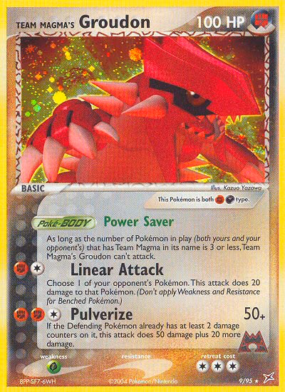 Team Magma's Groudon Pokemon card (9/95, Team Magma vs Team Aqua)