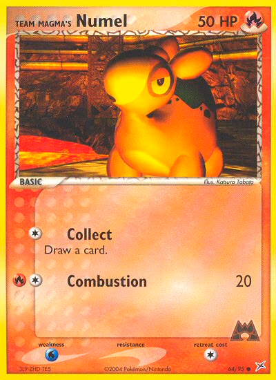 Team Magma's Numel Pokemon card (64/95, Team Magma vs Team Aqua)