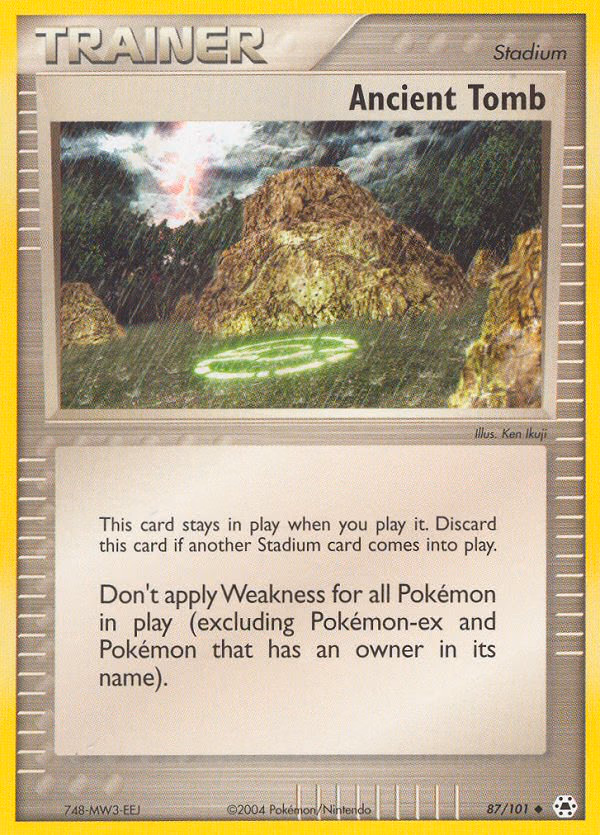 Ancient Tomb Pokemon card (87/101, Hidden Legends)