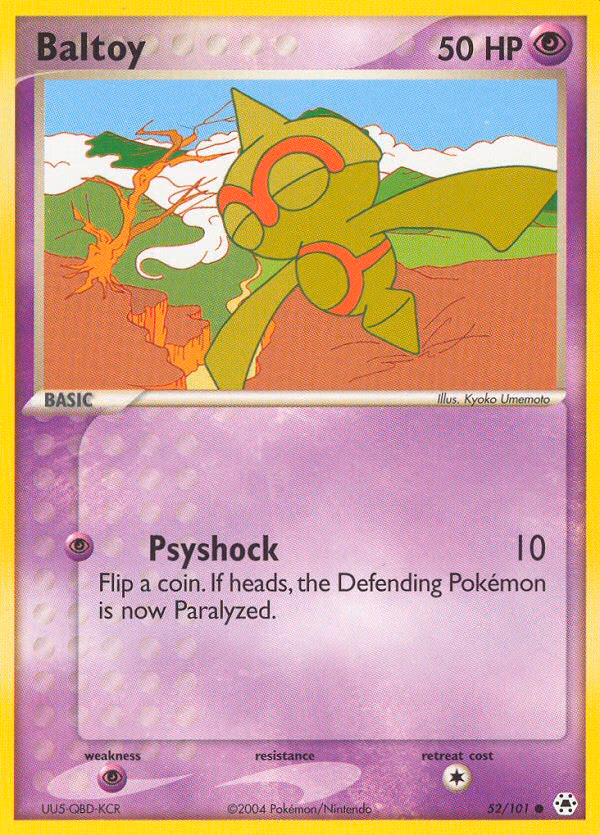 Baltoy Pokemon card (52/101, Hidden Legends)