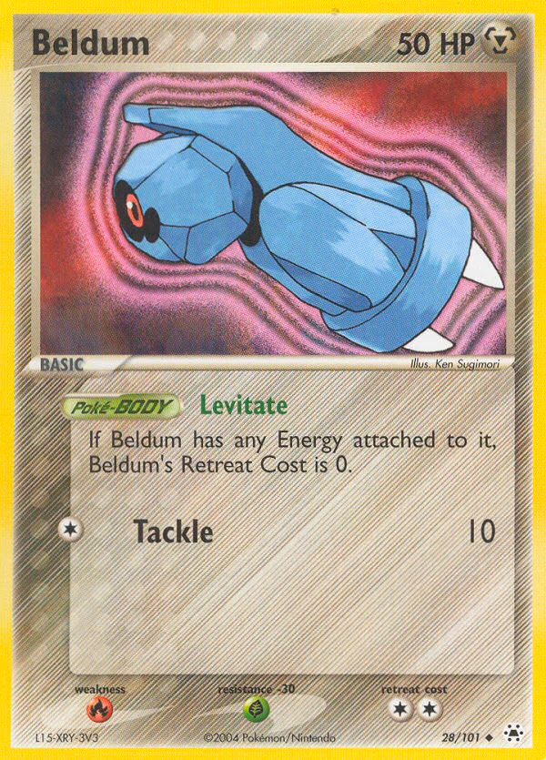 Beldum Pokemon card (28/101, Hidden Legends)