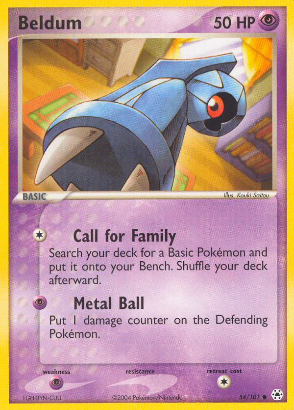 Beldum Pokemon card (54/101, Hidden Legends)