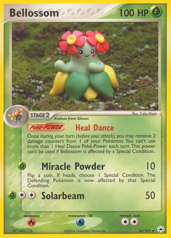 Bellossom Pokemon card (16/101, Hidden Legends)