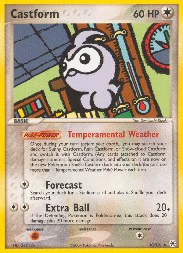 Castform Pokemon card (30/101, Hidden Legends)