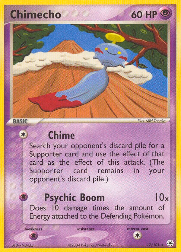 Chimecho Pokemon card (17/101, Hidden Legends)