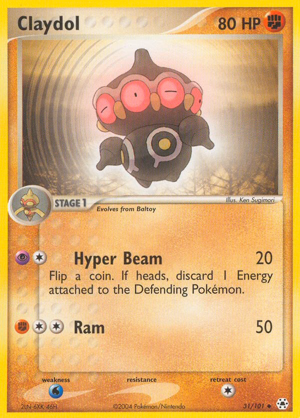 Claydol Pokemon card (31/101, Hidden Legends)