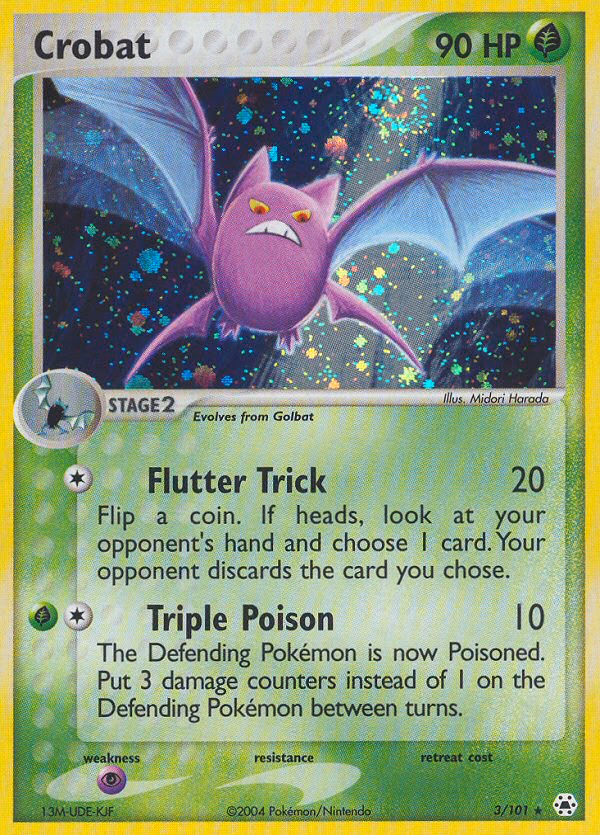 Crobat Pokemon card (3/101, Hidden Legends)