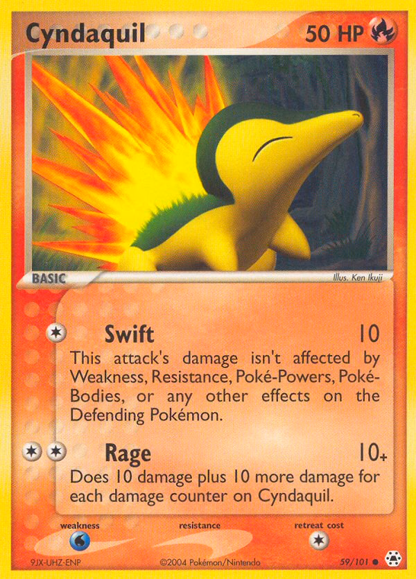 Cyndaquil Pokemon card (59/101, Hidden Legends)