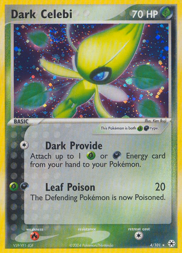 Dark Celebi Pokemon card (4/101, Hidden Legends)