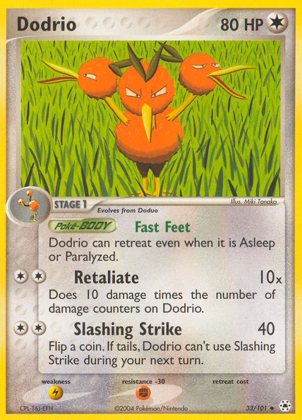 Dodrio Pokemon card (33/101, Hidden Legends)