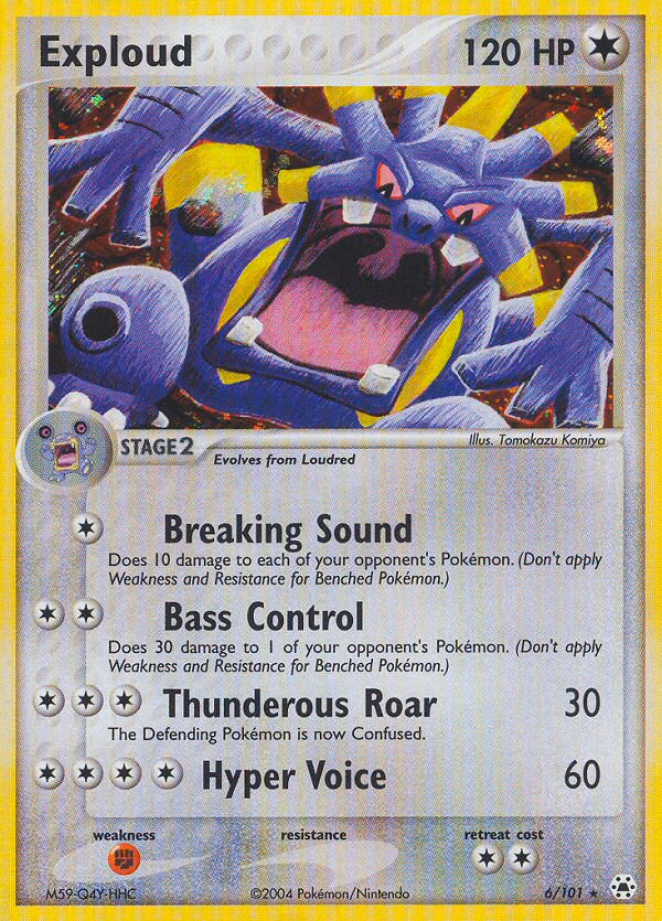 Exploud Pokemon card (6/101, Hidden Legends)