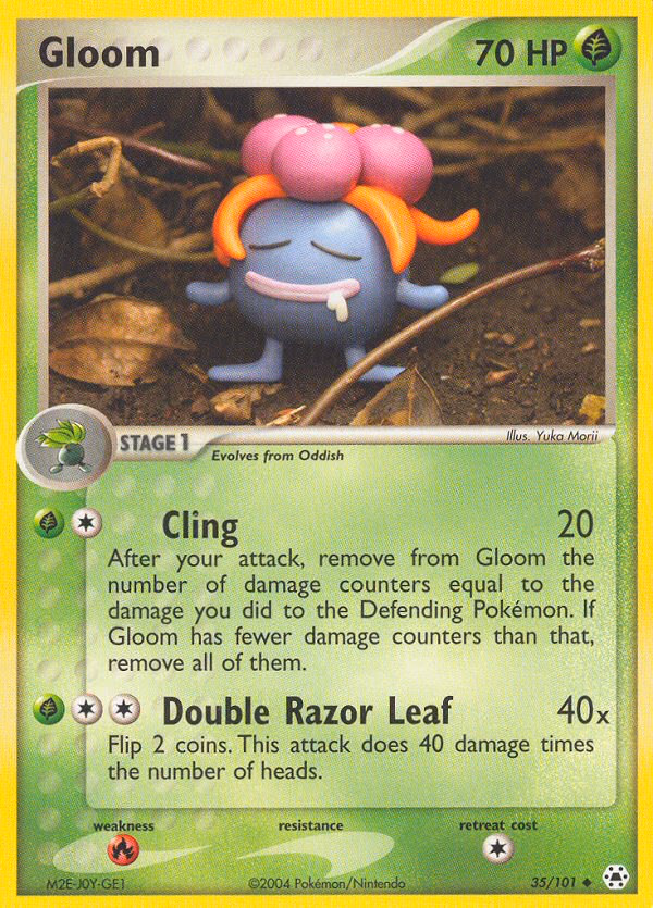 Gloom Pokemon card (35/101, Hidden Legends)