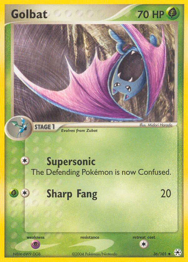 Golbat Pokemon card (36/101, Hidden Legends)