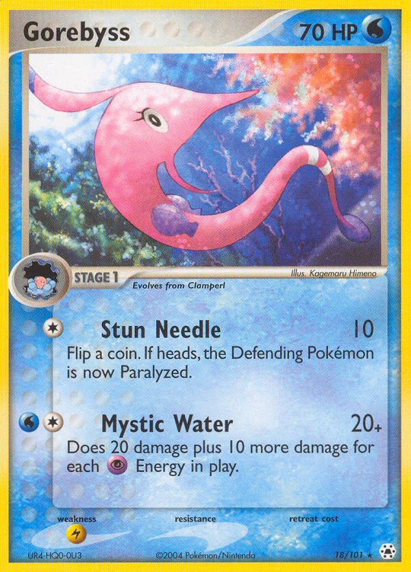 Gorebyss Pokemon card (18/101, Hidden Legends)
