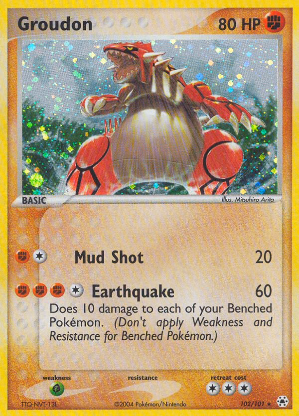 Groudon Pokemon card (102/101, Hidden Legends)