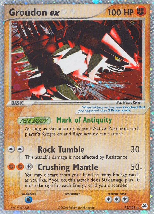 Groudon ex Pokemon card (93/101, Hidden Legends)