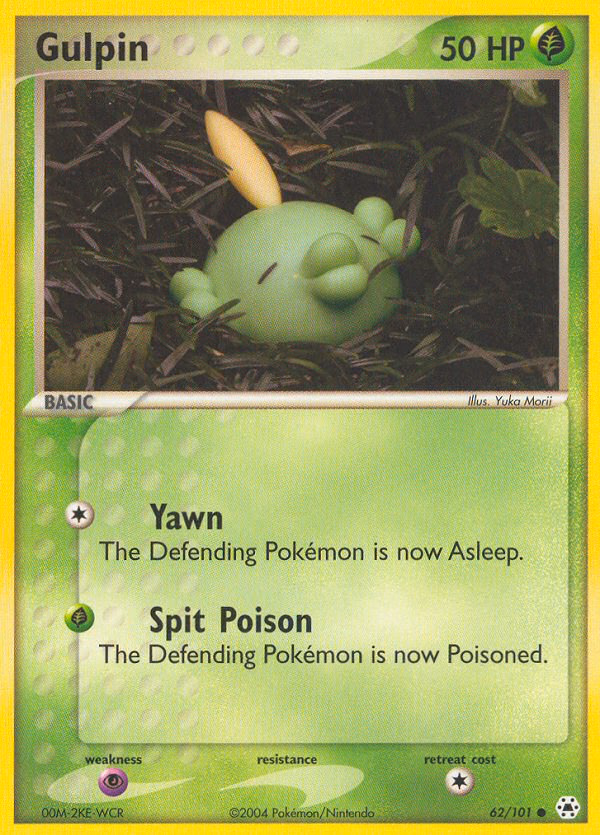 Gulpin Pokemon card (62/101, Hidden Legends)