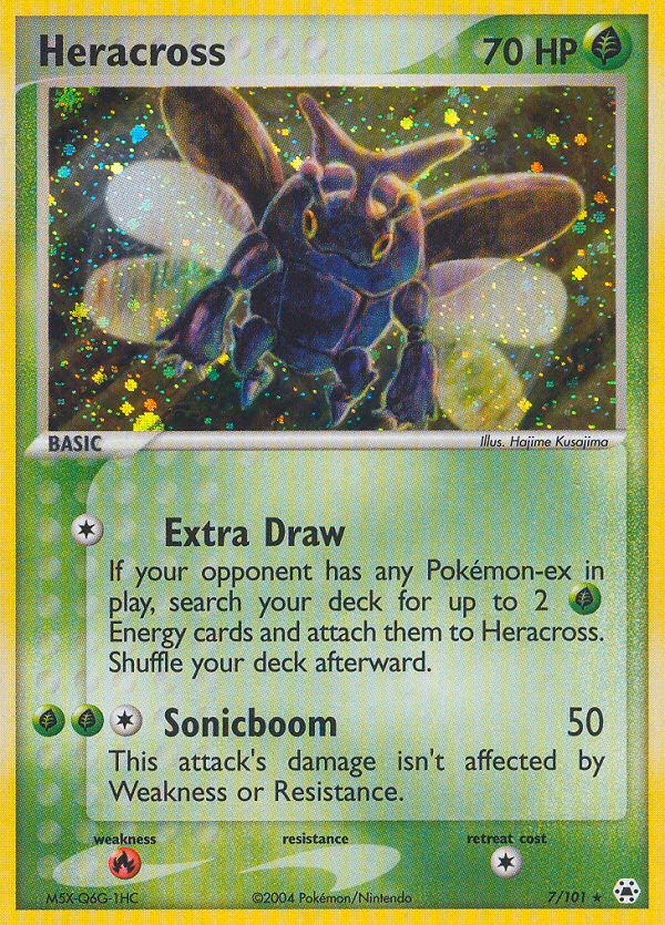 Heracross Pokemon card (7/101, Hidden Legends)