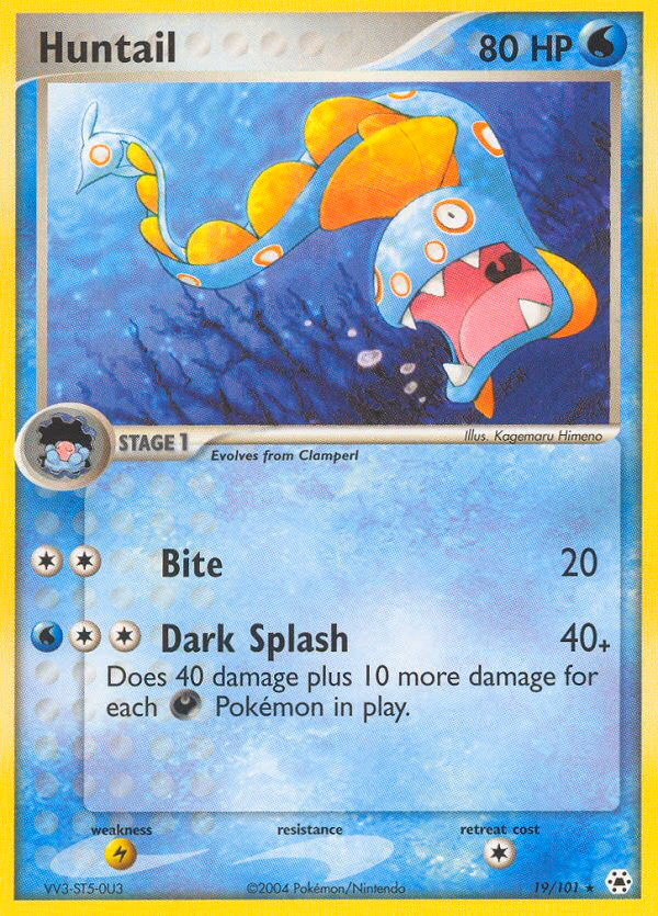 Huntail Pokemon card (19/101, Hidden Legends)