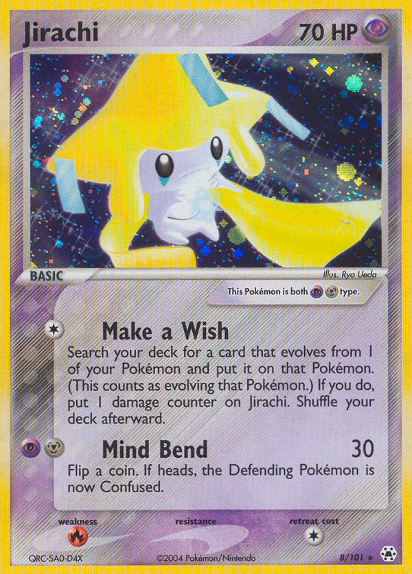 Jirachi Pokemon card (8/101, Hidden Legends)