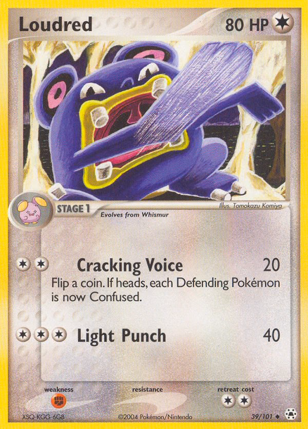 Loudred Pokemon card (39/101, Hidden Legends)