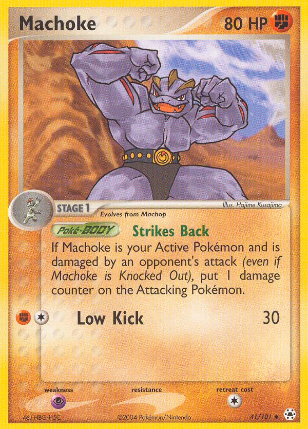 Machoke Pokemon card (41/101, Hidden Legends)