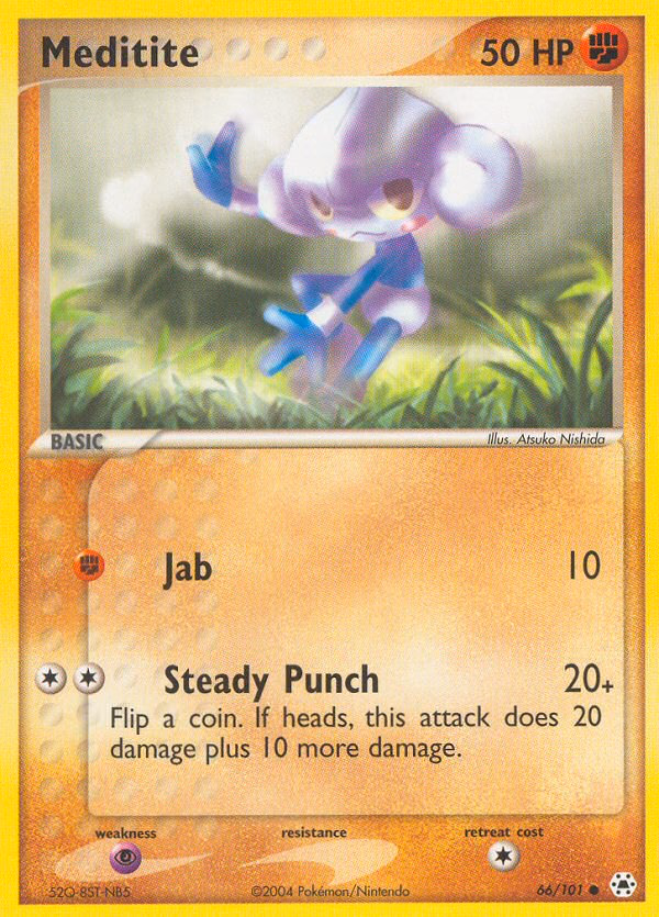 Meditite Pokemon card (66/101, Hidden Legends)