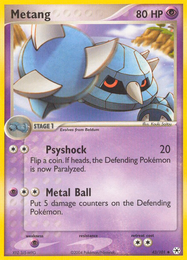 Metang Pokemon card (43/101, Hidden Legends)