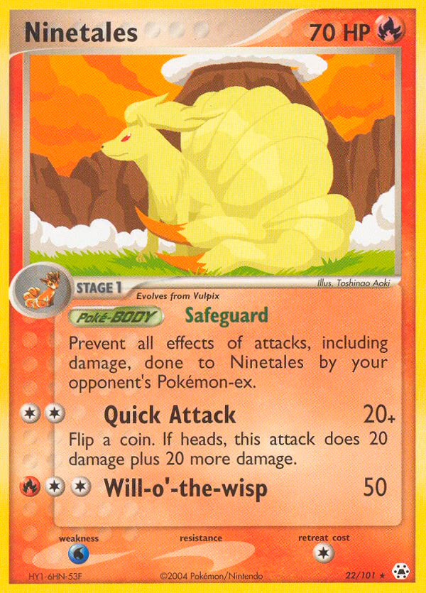 Ninetales Pokemon card (22/101, Hidden Legends)