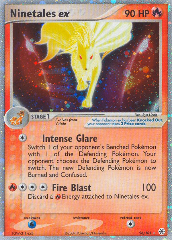 Ninetales ex Pokemon card (96/101, Hidden Legends)