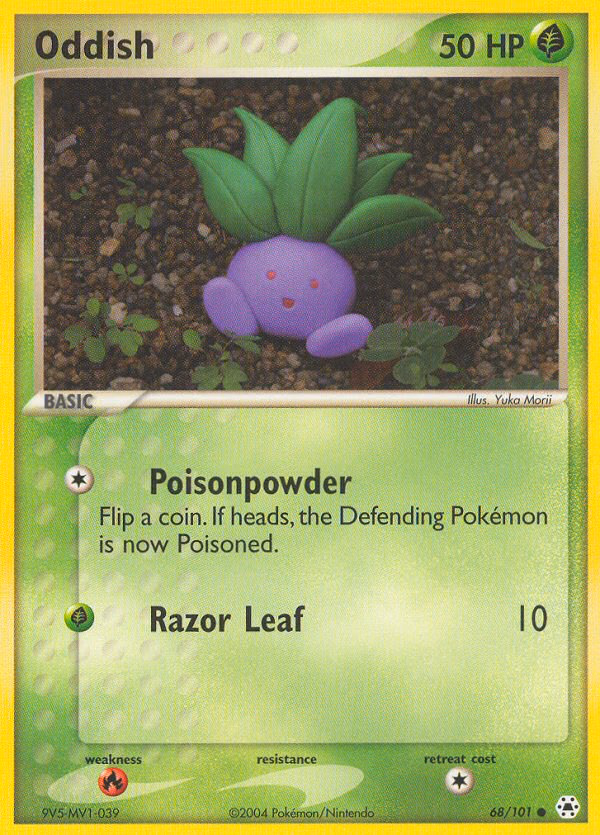 Oddish Pokemon card (68/101, Hidden Legends)