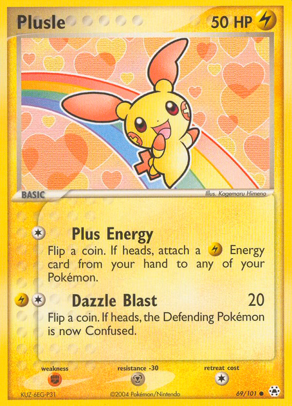 Plusle Pokemon card (69/101, Hidden Legends)
