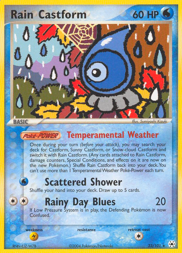 Rain Castform Pokemon card (23/101, Hidden Legends)