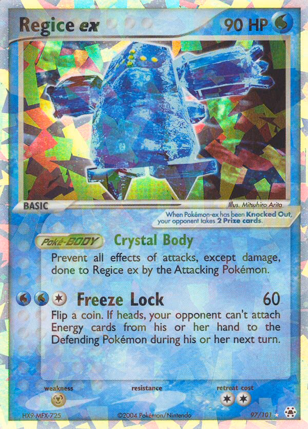 Regice ex Pokemon card (97/101, Hidden Legends)