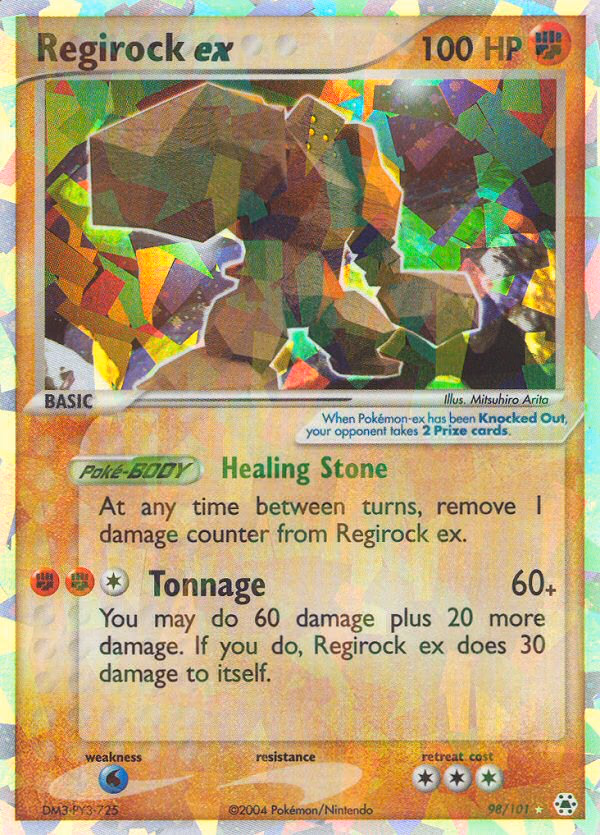 Regirock ex Pokemon card (98/101, Hidden Legends)