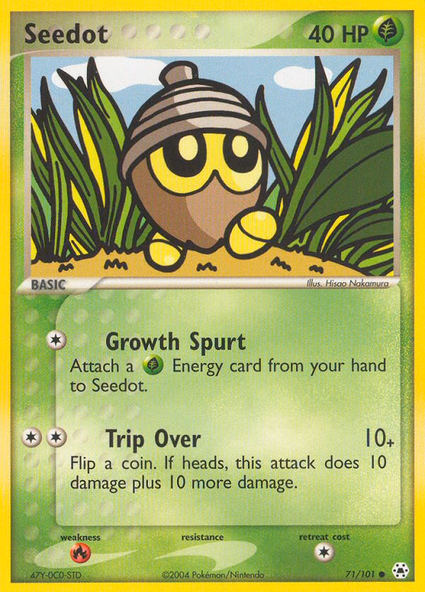 Seedot Pokemon card (71/101, Hidden Legends)