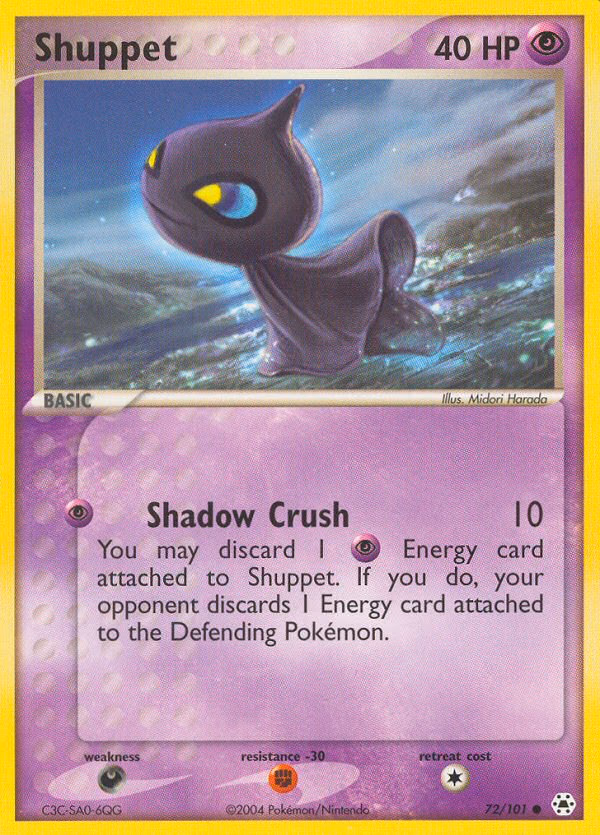 Shuppet Pokemon card (72/101, Hidden Legends)