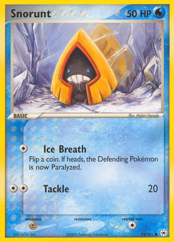 Snorunt Pokemon card (73/101, Hidden Legends)