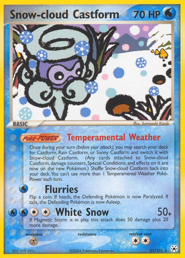 Snow-cloud Castform Pokemon card (25/101, Hidden Legends)