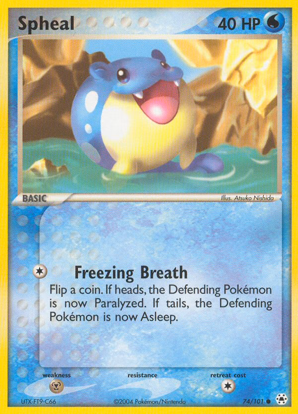Spheal Pokemon card (74/101, Hidden Legends)