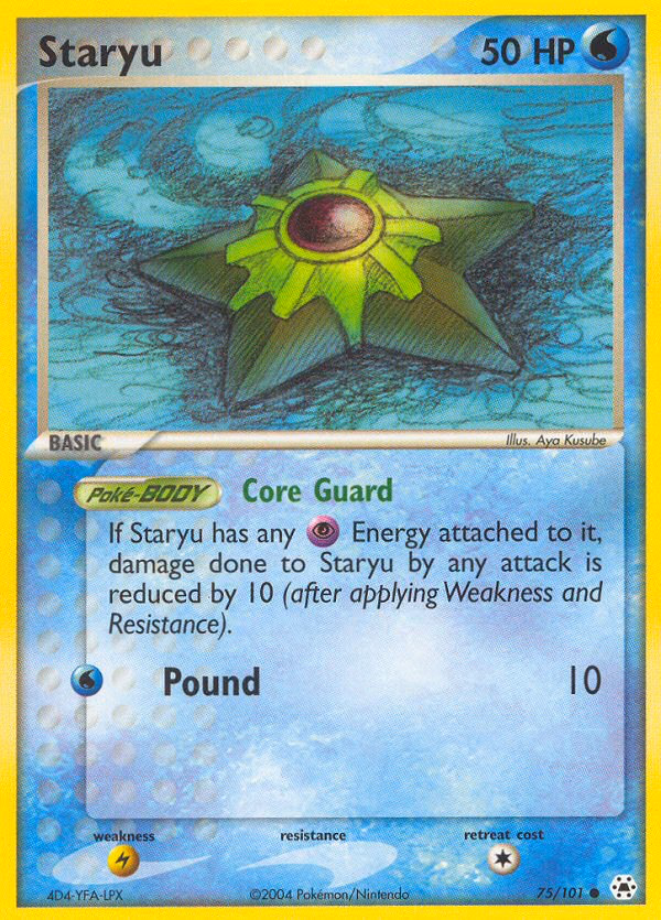 Staryu Pokemon card (75/101, Hidden Legends)