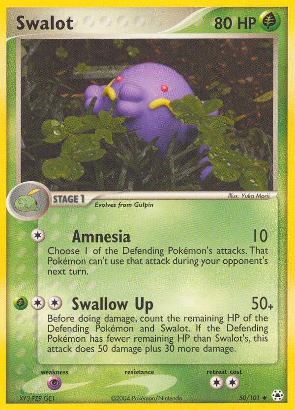 Swalot Pokemon card (50/101, Hidden Legends)