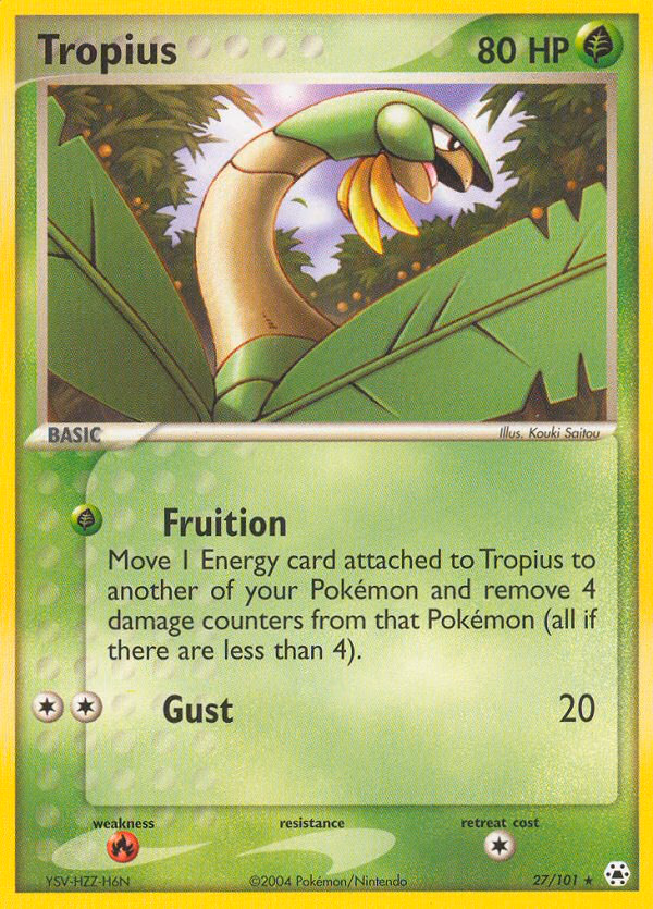 Tropius Pokemon card (27/101, Hidden Legends)